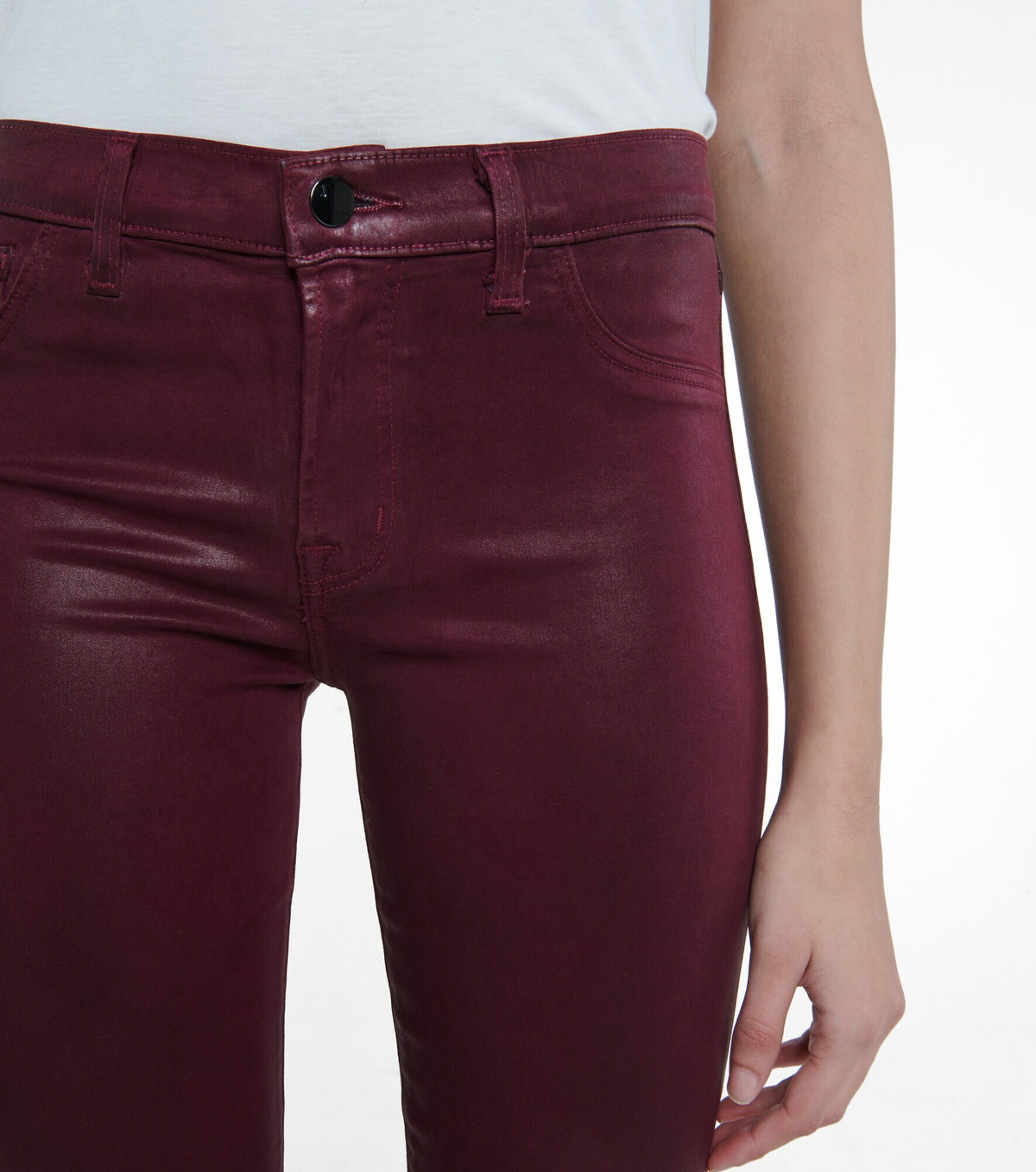 J Brand - Selena coated bootcut cropped jeans