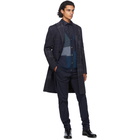 Etro Navy Wool Check Coat