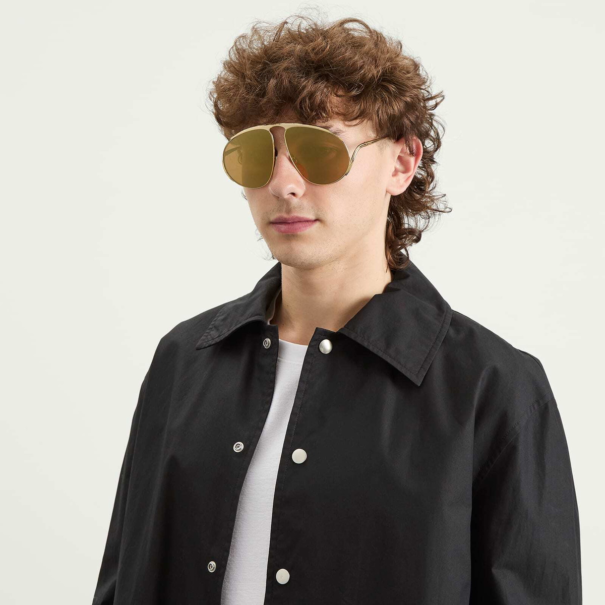 Loewe Eyewear Signature Pilot Sunglasses in Gold 