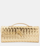 Bottega Veneta Andiamo Intrecciato metallic leather clutch