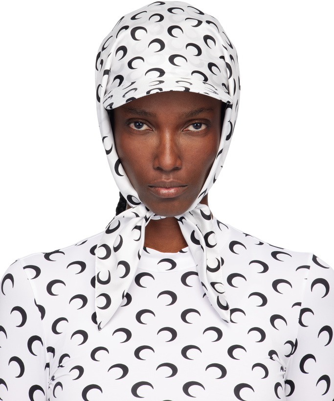 Photo: Marine Serre White Moon Silk Veiled Cap