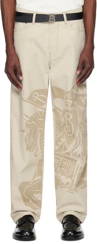 Photo: Burberry Beige Regular Fit EKD Jeans
