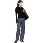 GANNI Black Fine Sequin Knitted Polo