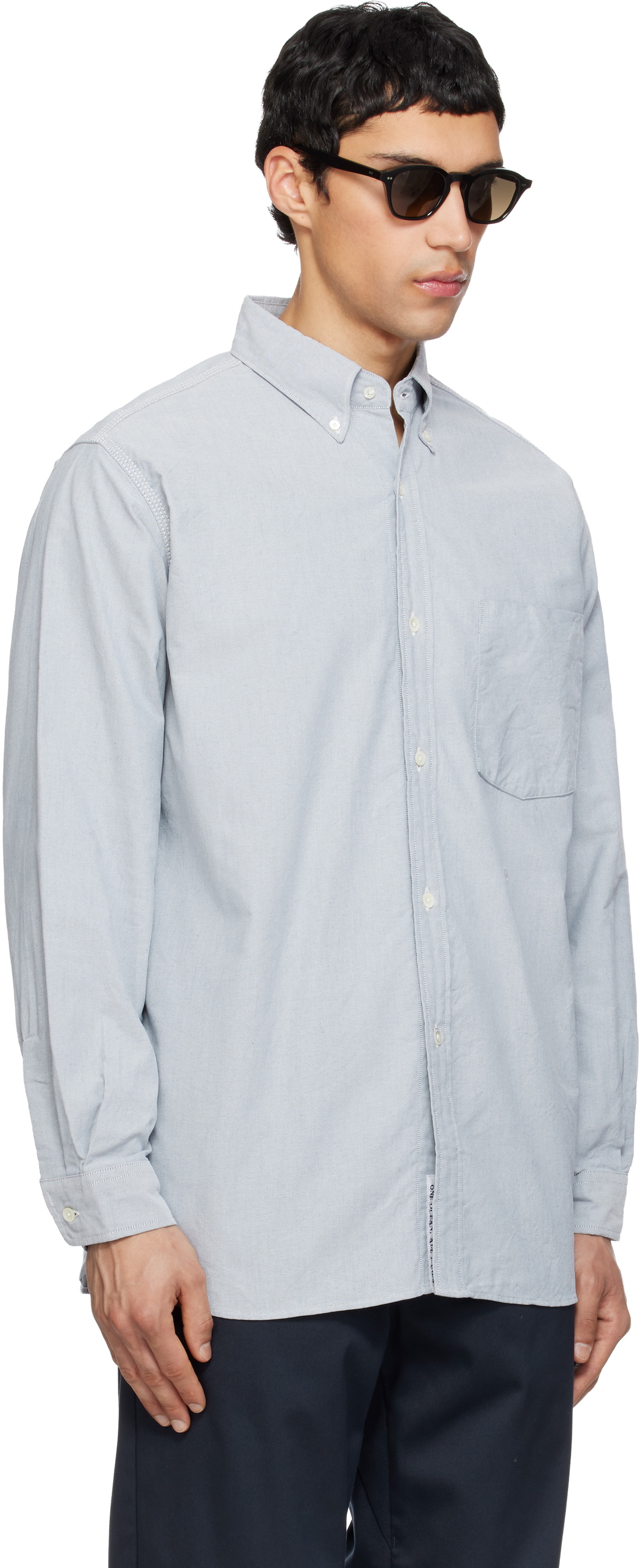 nanamica Gray Button Down Wind Shirt