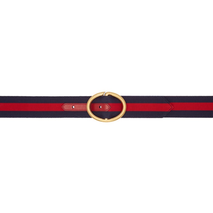 Photo: Gucci Red and Navy Striped Belt