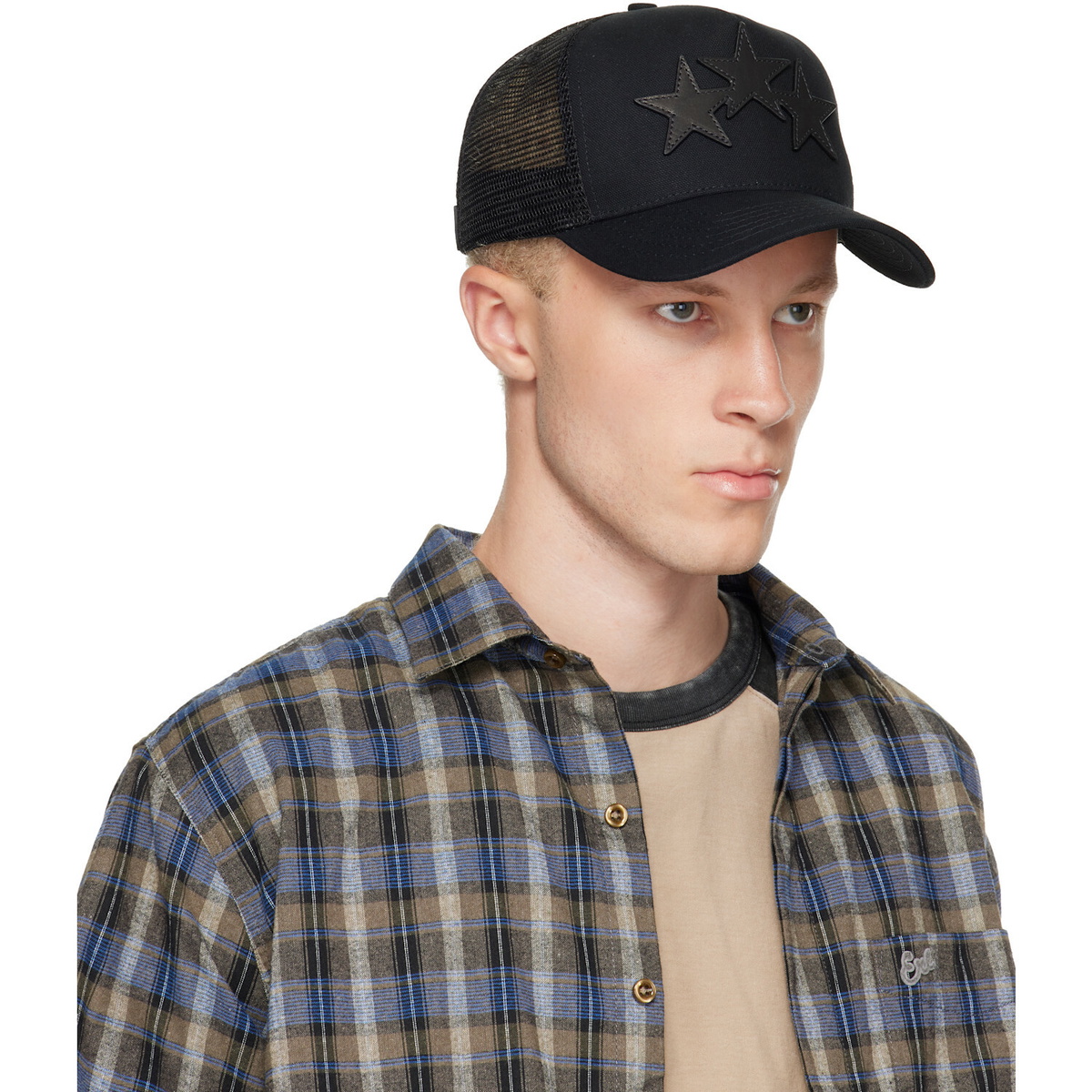 AMIRI Black 3 Star Trucker Cap