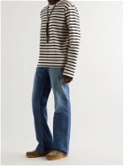 KAPITAL - Printed Striped Cotton-Jersey T-Shirt - Neutrals