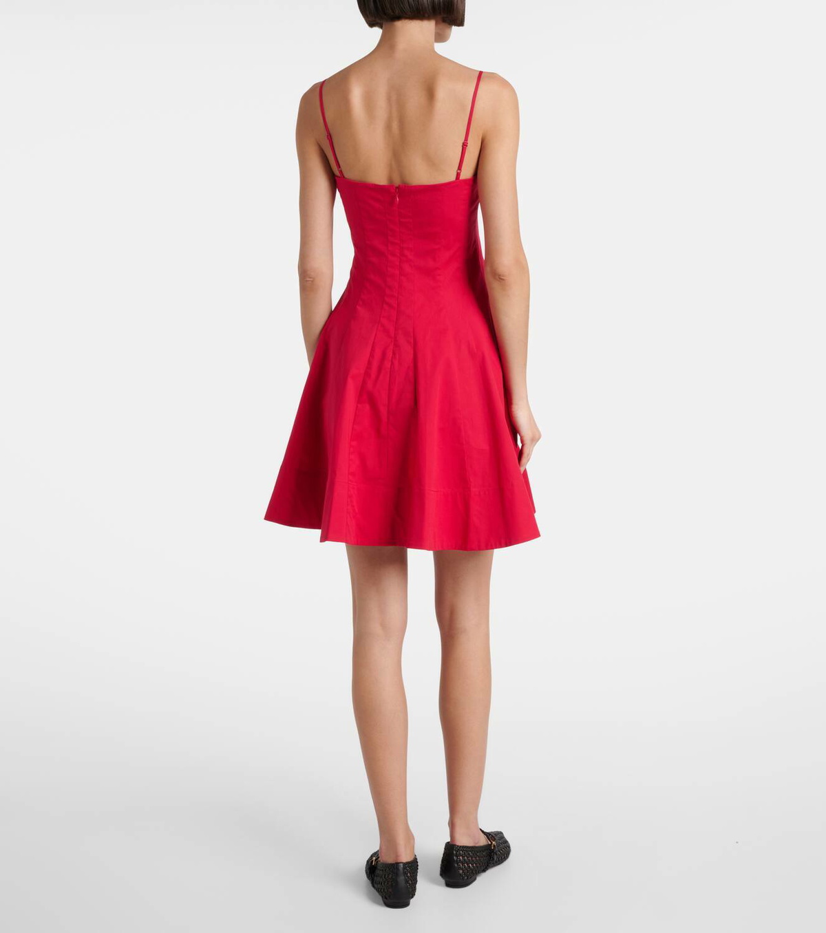 knee length dresses for ladies STAUD, Wylie Dress in Dark Oak Micro Stripe, Size 12