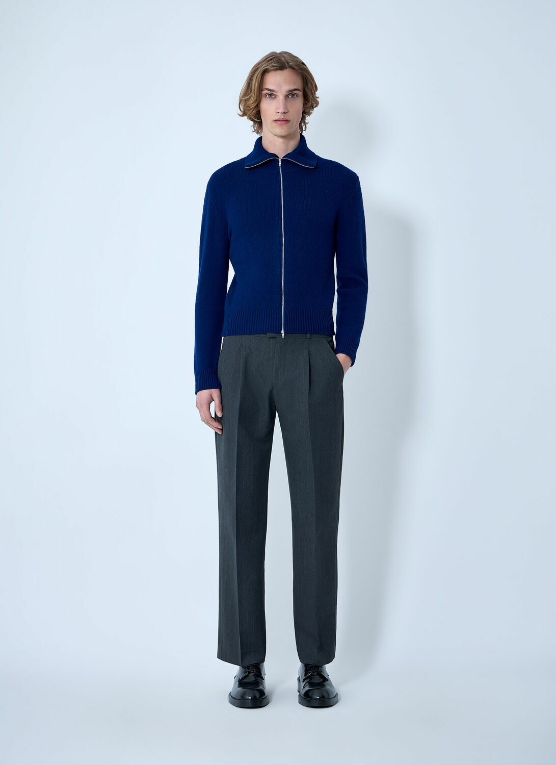 Jil Sander Zip-Up Wool Knit Cardigan