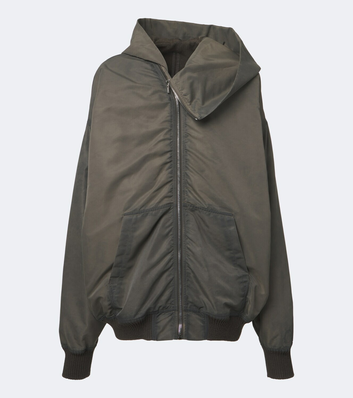 Rick Owens Mountain Hun satin hooded jacket