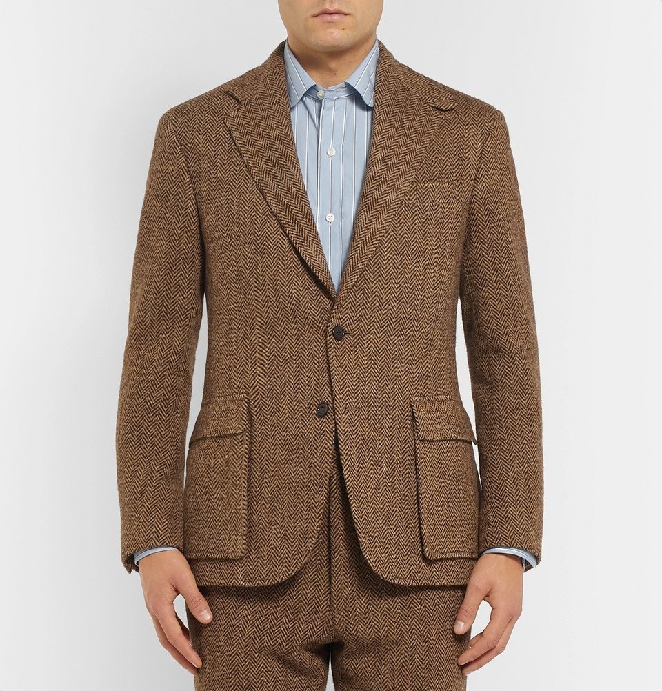 Polo Ralph Lauren - Tan Slim-Fit Herringbone Wool Suit Jacket - Men - Brown