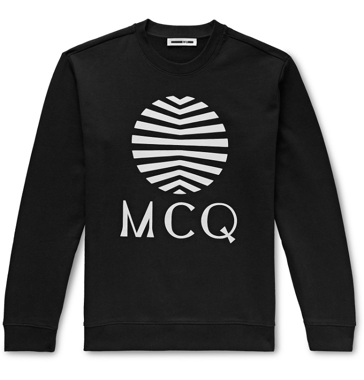 Photo: McQ Alexander McQueen - Printed Loopback Cotton-Jersey Sweatshirt - Black