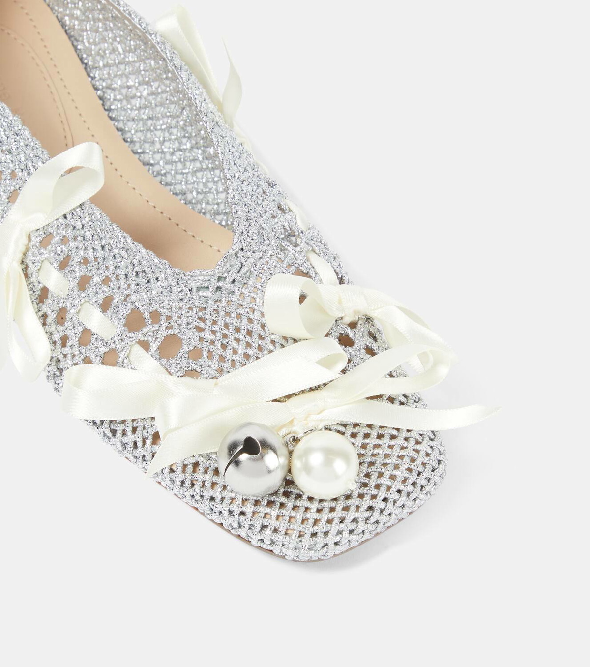 Simone Rocha Bow-detail crochet ballet flats Simone Rocha