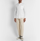 NN07 - Justin Grandad-Collar Linen Shirt - White