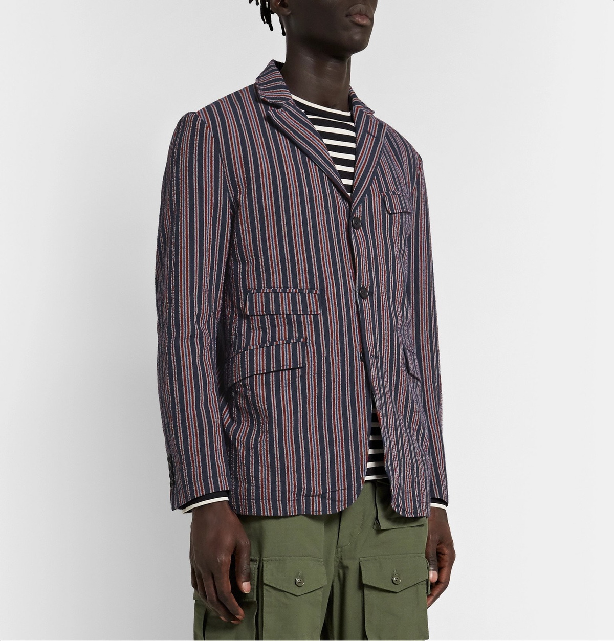 Engineered Garments - Andover Striped Cotton-Blend Seersucker Suit