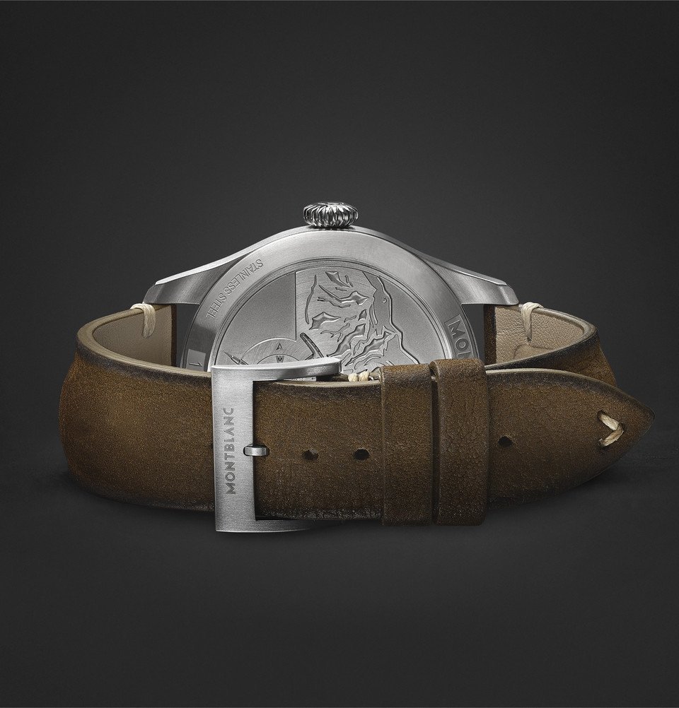 Montblanc - 1858 Geosphere Limited Edition Automatic 40mm Stainless Steel and Nubuck Watch - Black