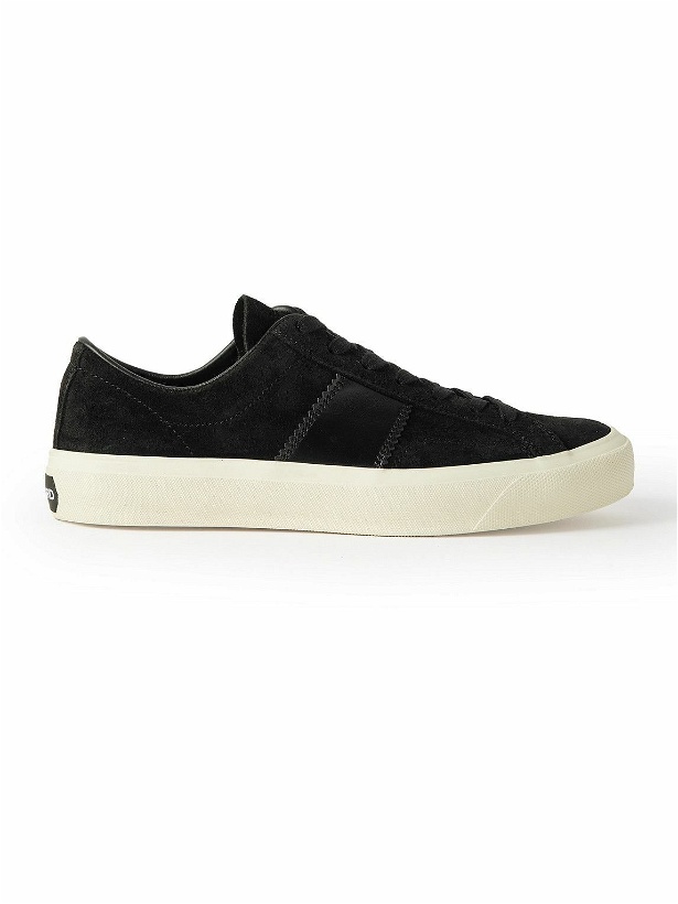 Photo: TOM FORD - Cambridge Leather-Trimmed Suede Sneakers - Black