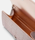 Aquazzura Bow Tie Mini metallic-effect twill clutch