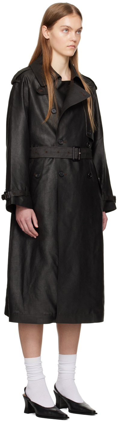 UMBER POSTPAST Brown Mud-Dyed Trench Coat