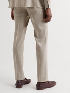 Canali - Kei Slim-Fit Tapered Linen and Wool-Blend Suit Trousers - Neutrals