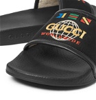 Gucci - Pursuit Logo-Embroidered Canvas and Rubber Slides - Black