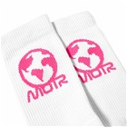 Members of the Rage Men's Socks in Optic White/Hot Pink