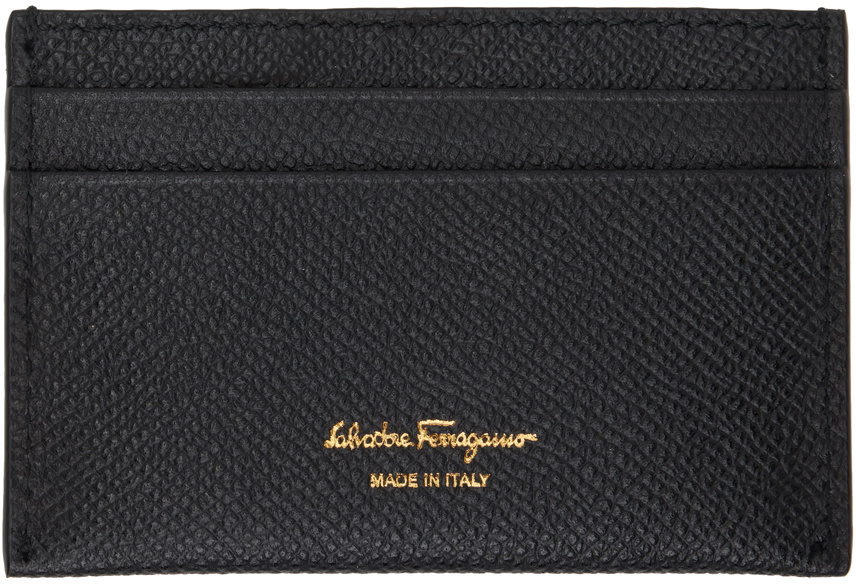 Ferragamo Black Gancini Card Holder