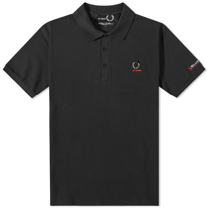 Photo: Fred Perry x Raf Simons Printed Sleeve Polo Shirt in Black