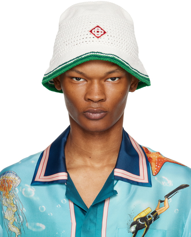 Photo: Casablanca Green & White Logo Bucket Hat