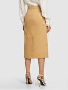 ALBERTA FERRETTI Cotton Gabardine Pencil Skirt with pockets