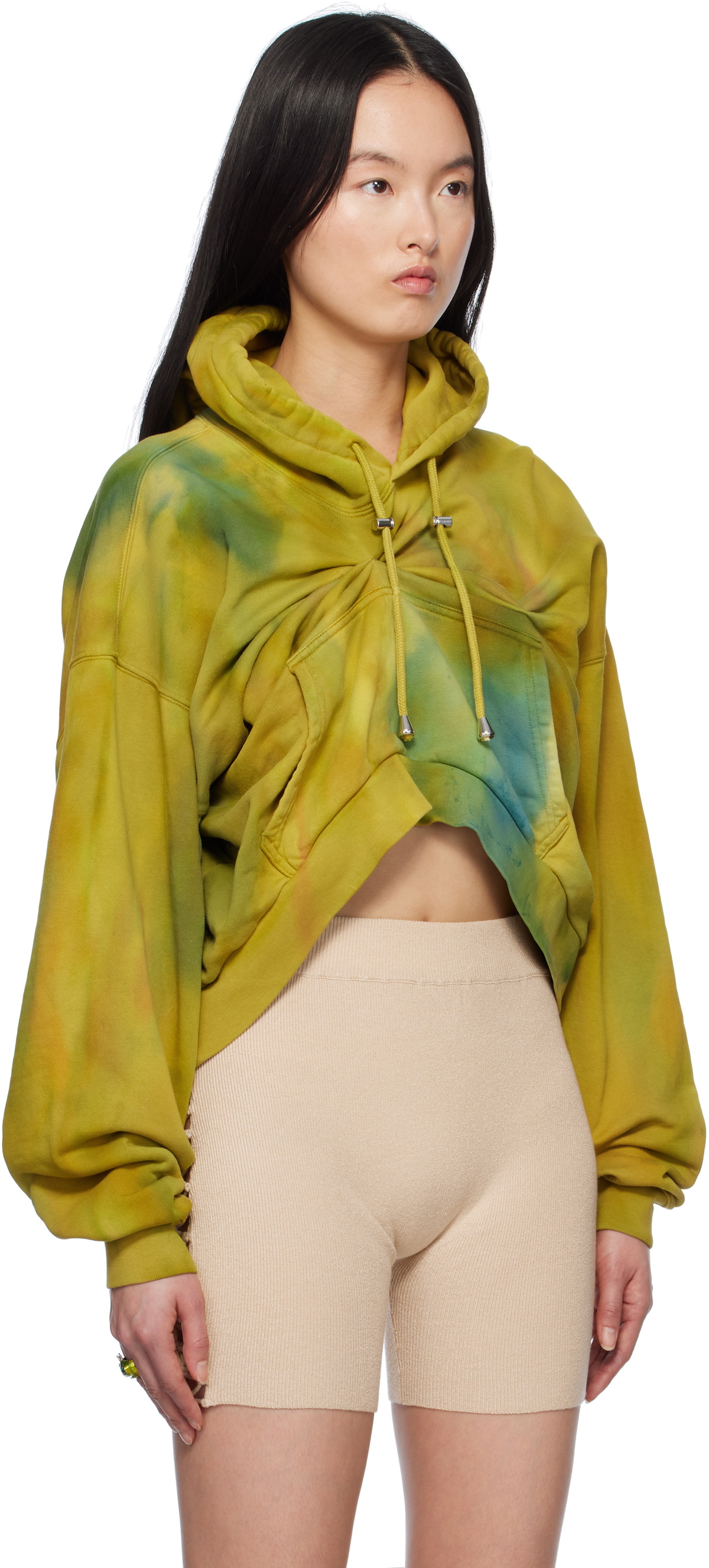Collina Strada Khaki Draped Hoodie