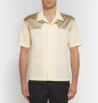 Maison Margiela - Camp-Collar Satin-Panelled Cotton-Poplin Western Shirt - Men - Cream