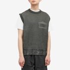 Aries Men's Glitch Temple Knit Vest in Grey