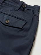 Drake's - Pleated Cotton-Twill Chinos - Blue