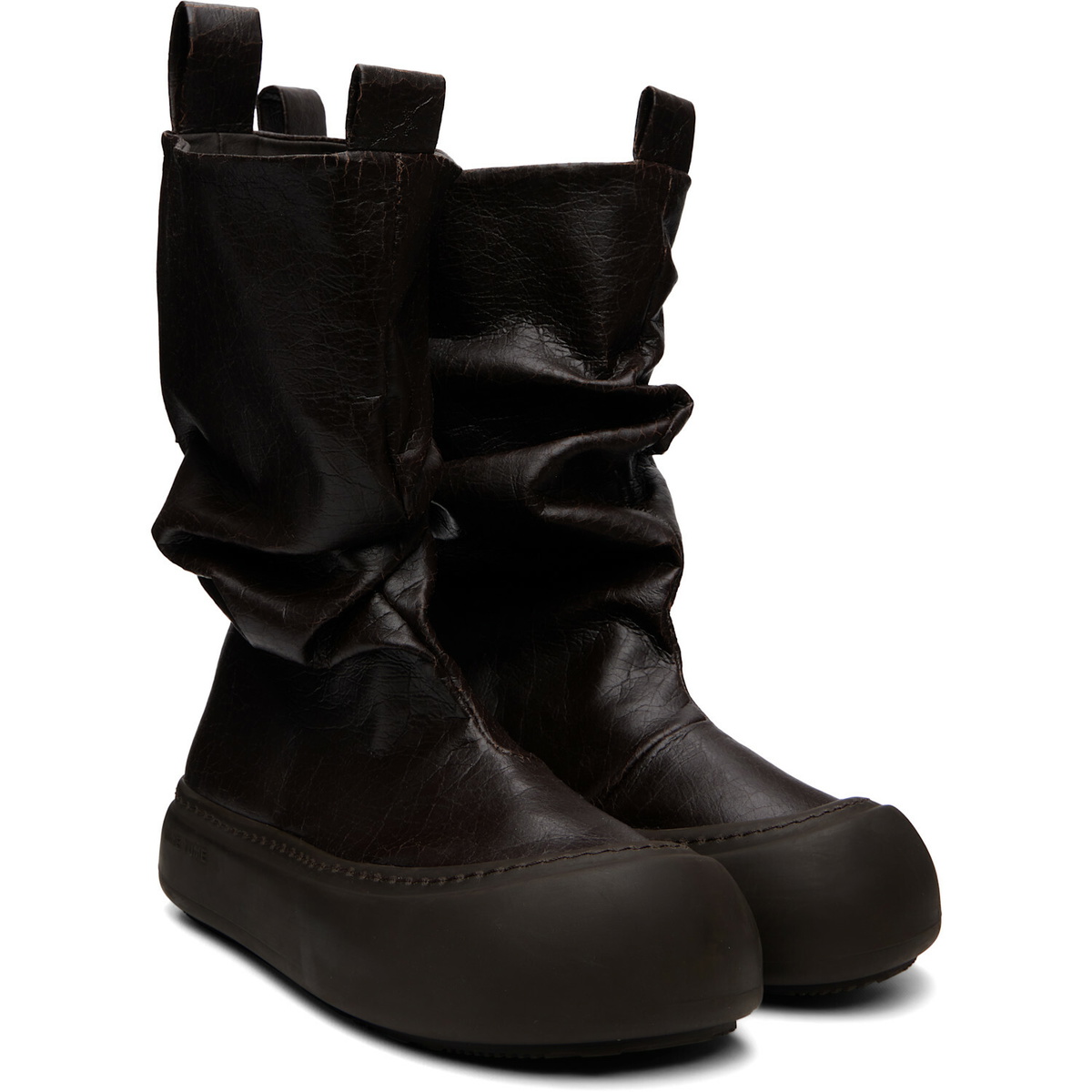 YUME YUME SSENSE Exclusive Brown Low Fisherman Chelsea Boots