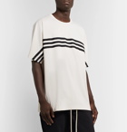 Y-3 - Oversized Grosgrain-Trimmed Cotton-Jersey T-Shirt - White