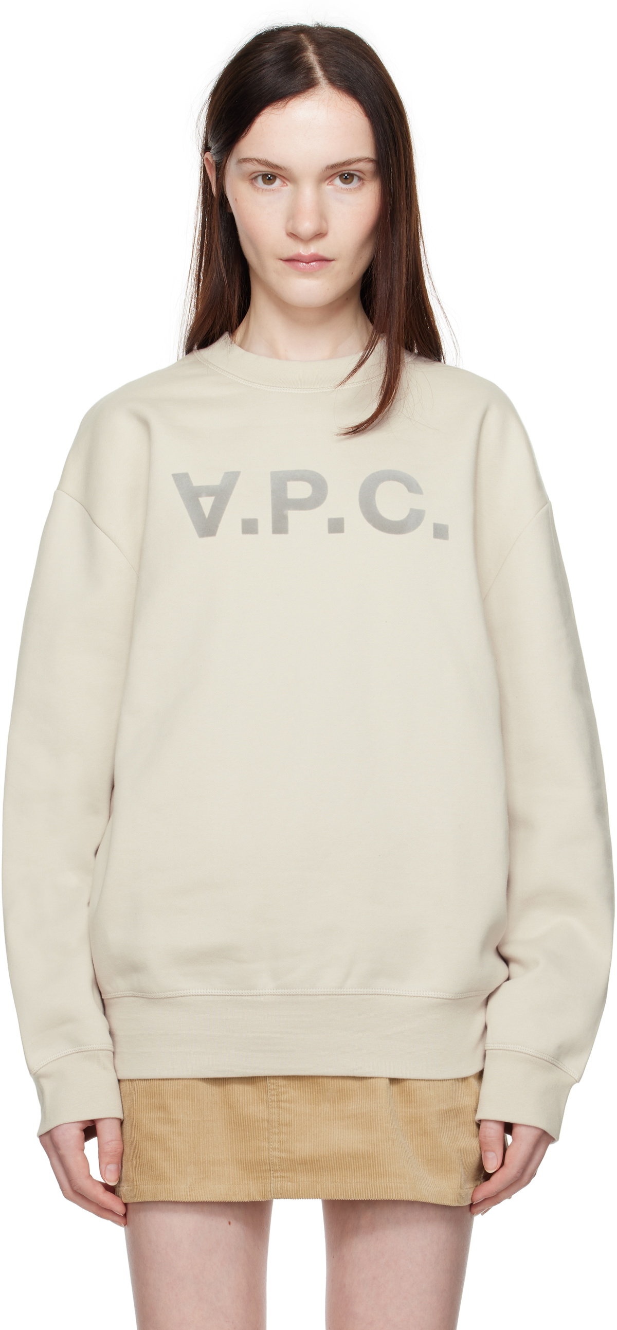 その他 A.P.C. STANDARD BIG VPC SWEATER Beige Oversize Grand 'VPC' Sweatshirt by A.P.C. on Sale
