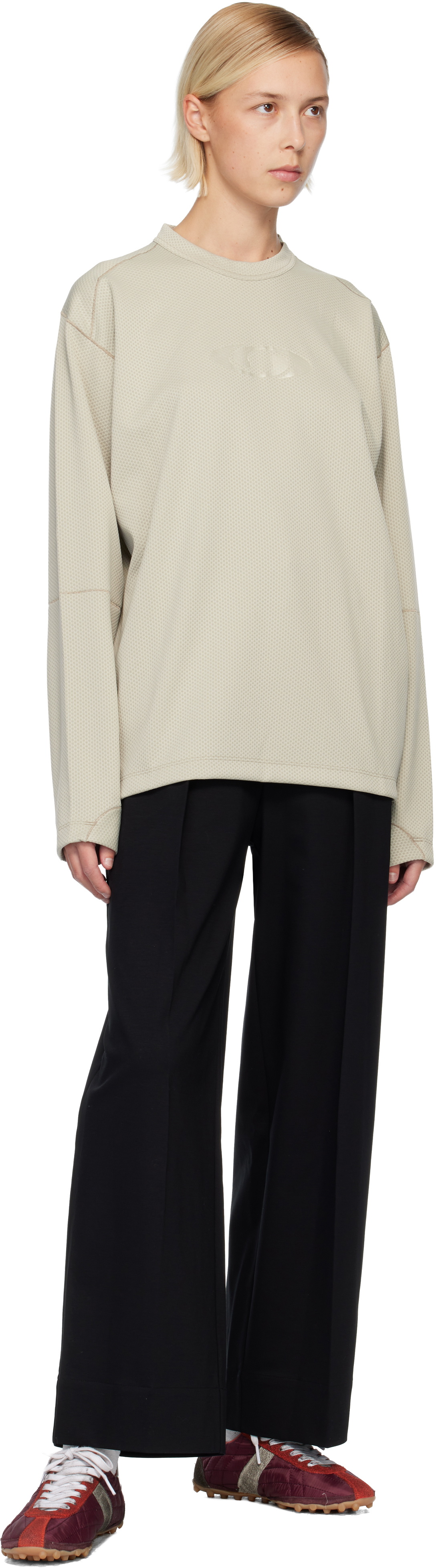MM6 Maison Margiela Gray Salomon Edition Jersey Long-Sleeved Sweater