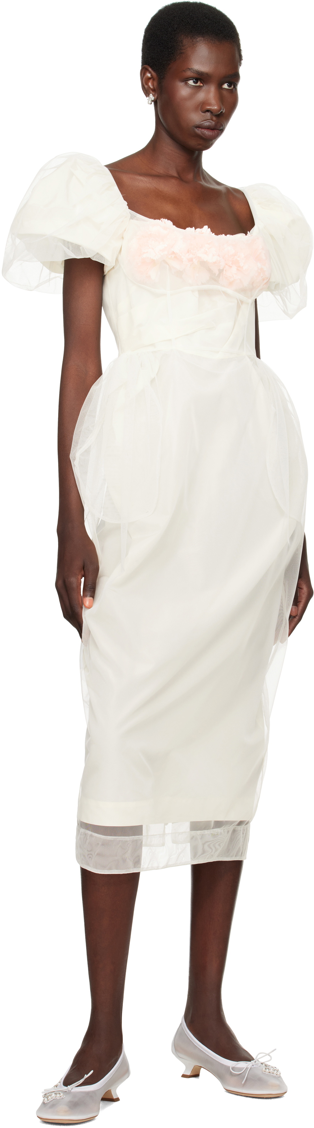 Simone Rocha SSENSE Exclusive Bridal Capsule Bust Detail Carnation Maxi Dress