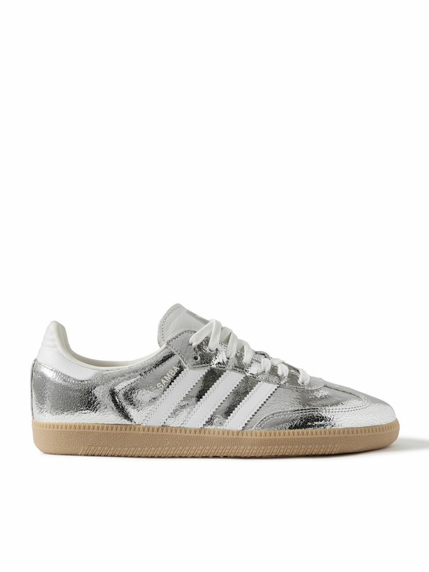 Photo: adidas Originals - Samba OG Metallic Leather Sneakers - Silver