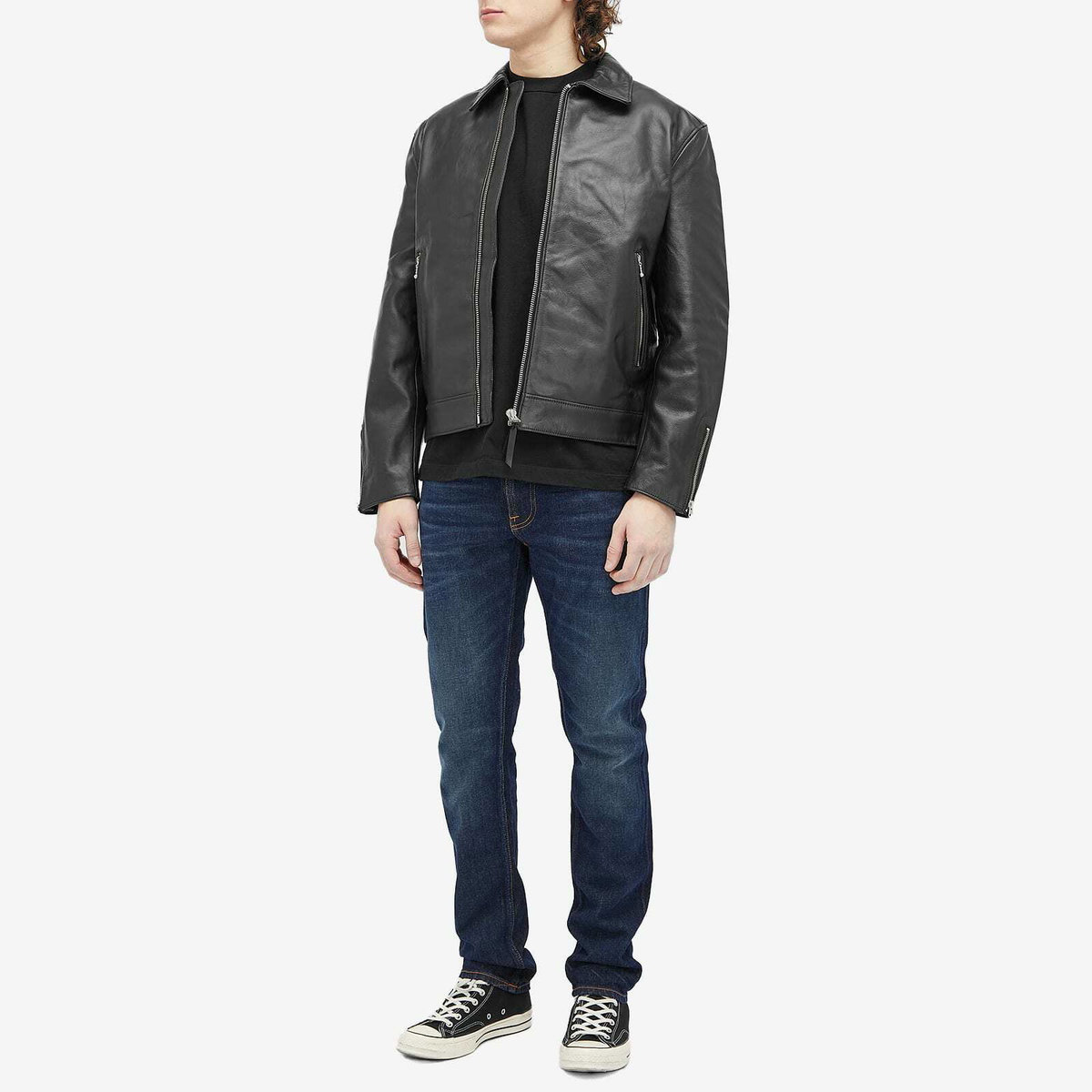 ジャケット・アウター NUDIE JEANS Eddy Rider Leather Jacket Nudie Jeans Eddy Rider Leather Jacket Black ▶️ Meadow Store