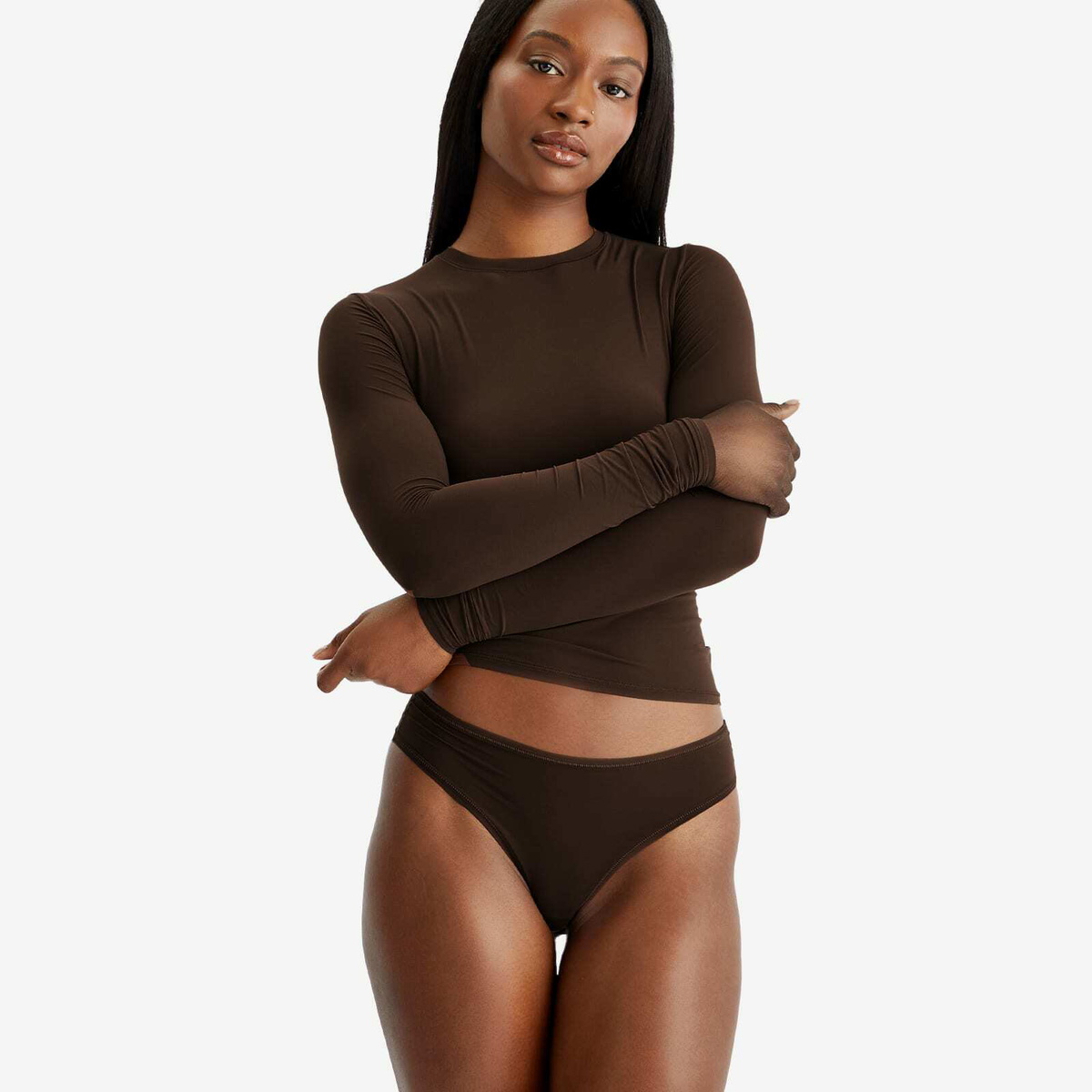 SKIMS Women s Fits Everybody Thong In Cocoa SKIMS