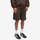 Adidas Men's x SFTM Mesh Shorts in Dark Brown