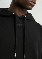 Lanvin Logo-embroidered Hooded Cotton Sweatshirt Black