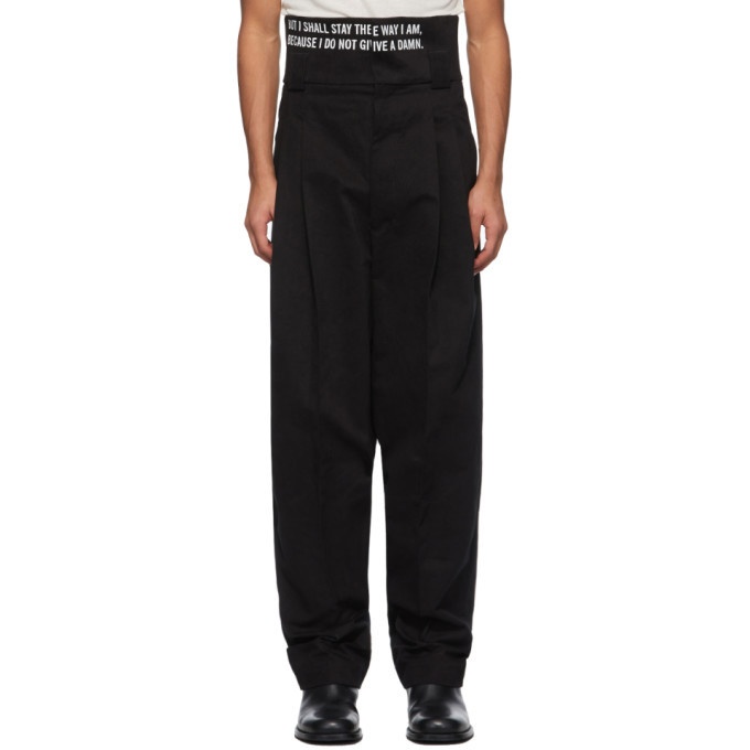Photo: Haider Ackermann Black Twill Embroidered Trousers