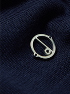 DUNHILL - Logo-Appliquéd Mulberry Silk-Trimmed Cotton Polo Shirt - Blue