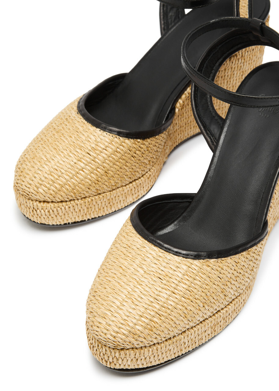 Castañer Cass Woven Wedge Espadrilles Beige