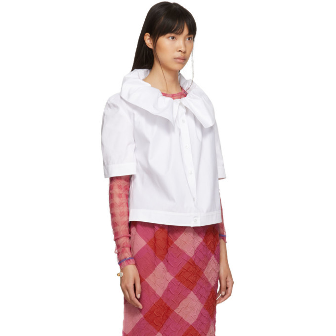 Ovelia Transtoto White Neck Tie Shirt