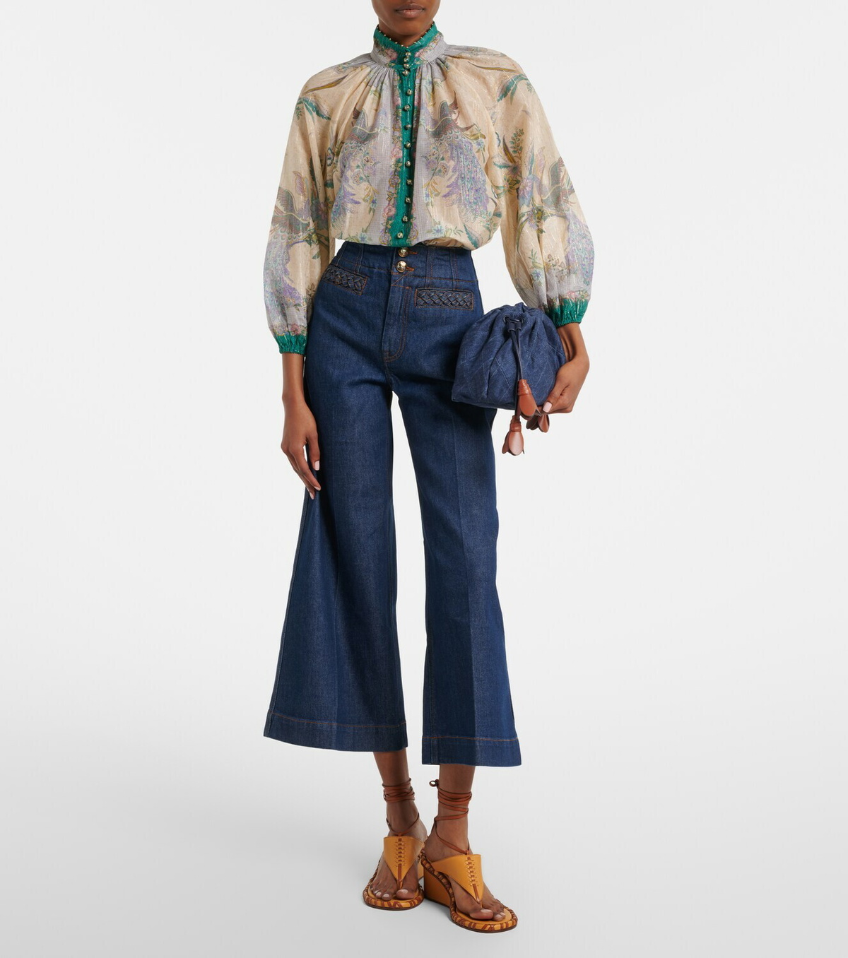 Zimmermann Aster cropped flared jeans