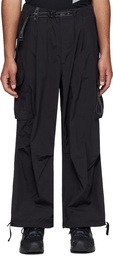 and wander Black Oversized Cargo Pants